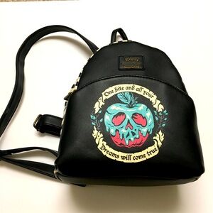 Loungefly Disney Snow White Poison Apple Mini Faux Leather Backpack Black